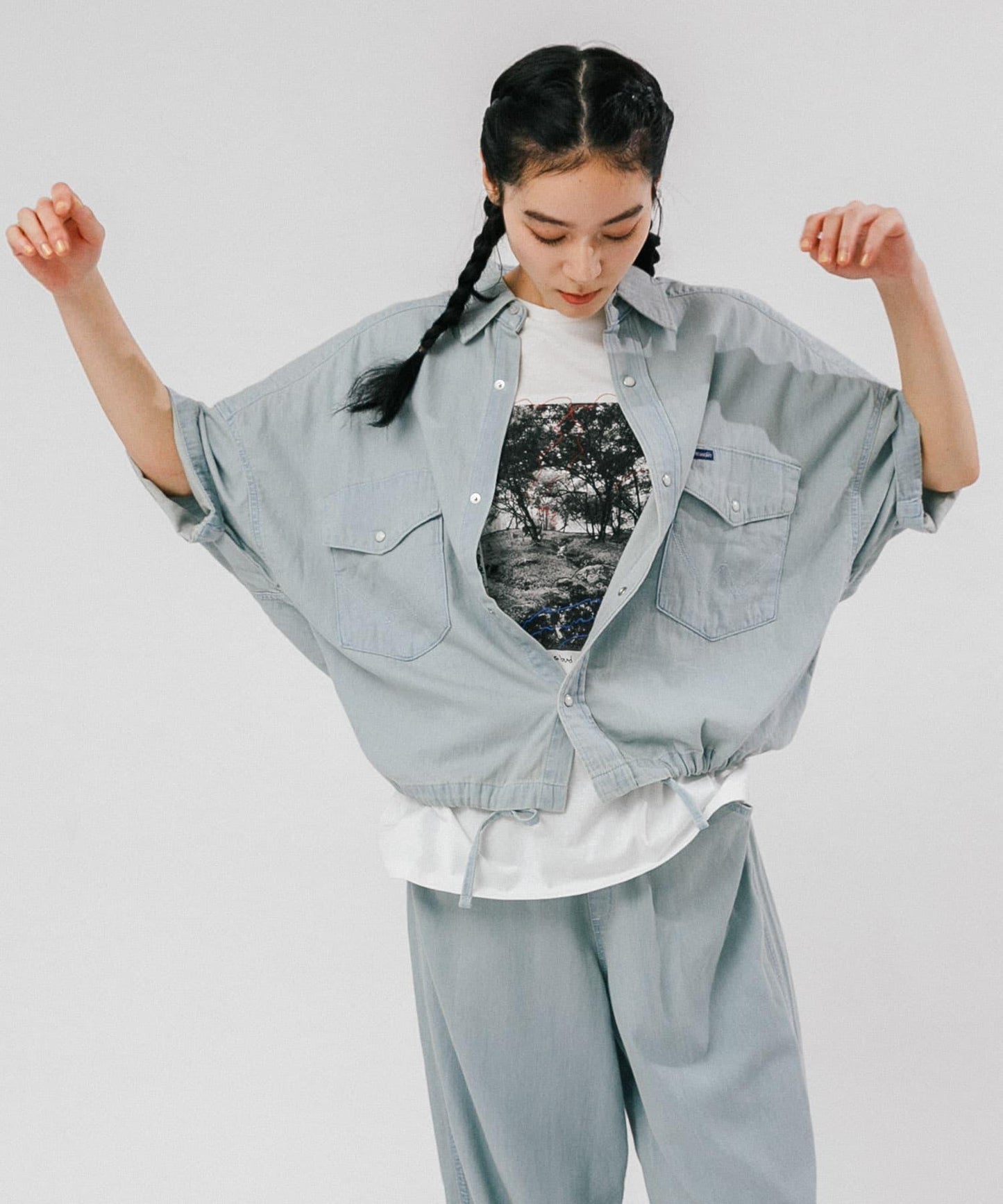 照片印花短袖T恤