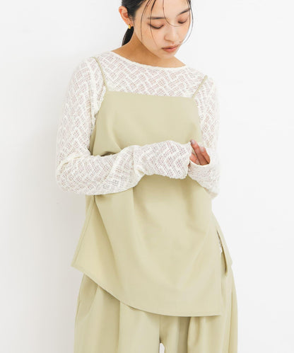 皺褶蕾絲上衣