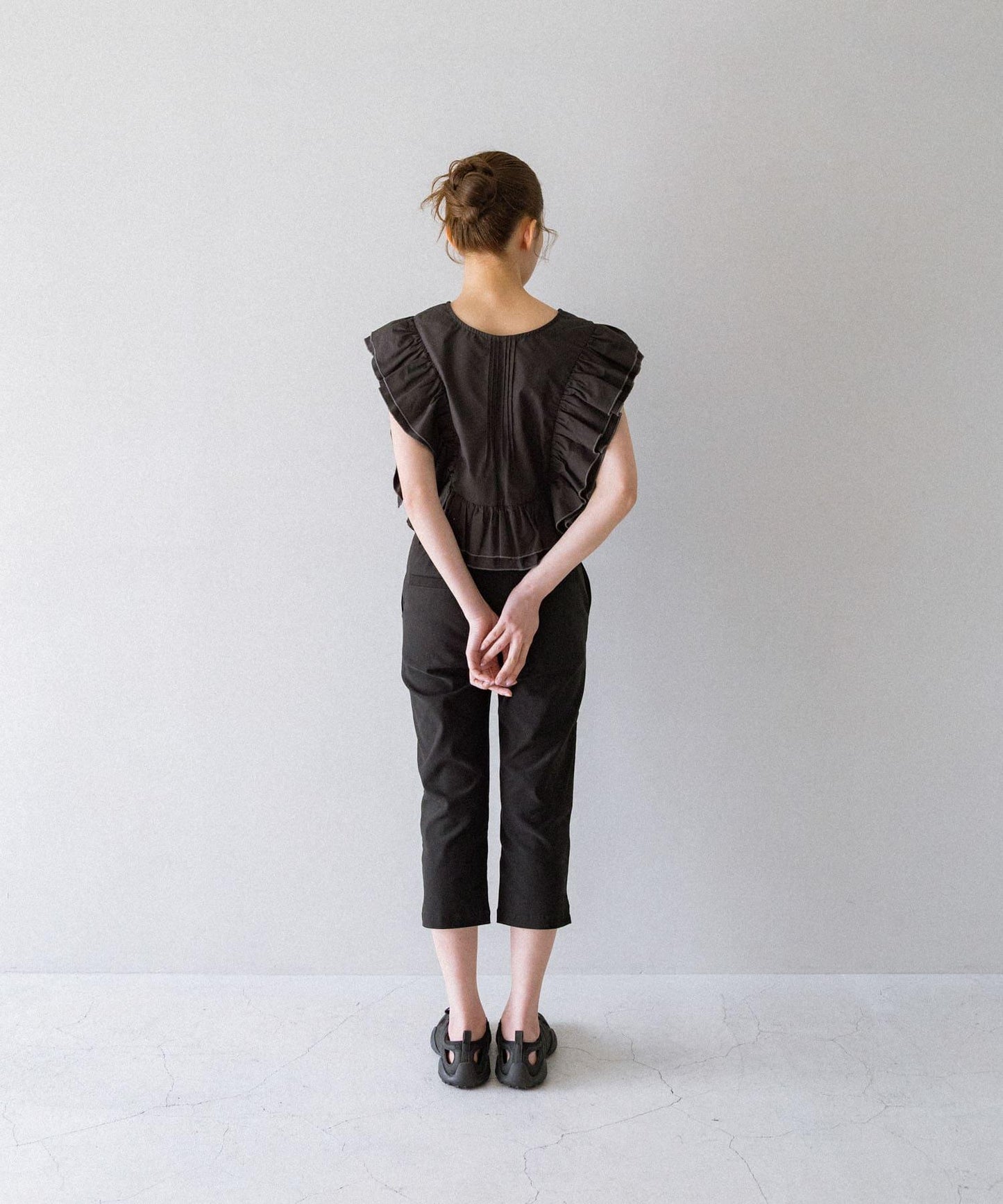 2WAY撞色荷葉邊襯衫