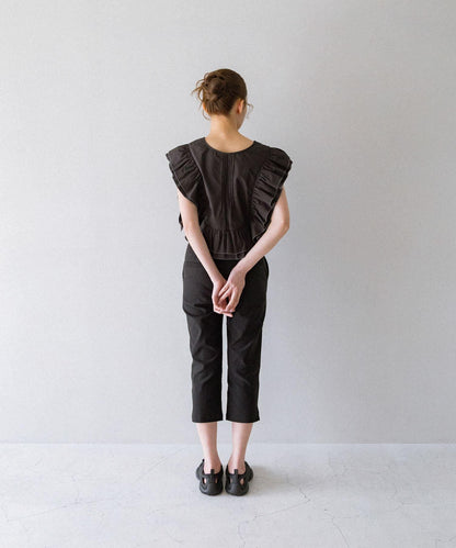 2WAY撞色荷葉邊襯衫