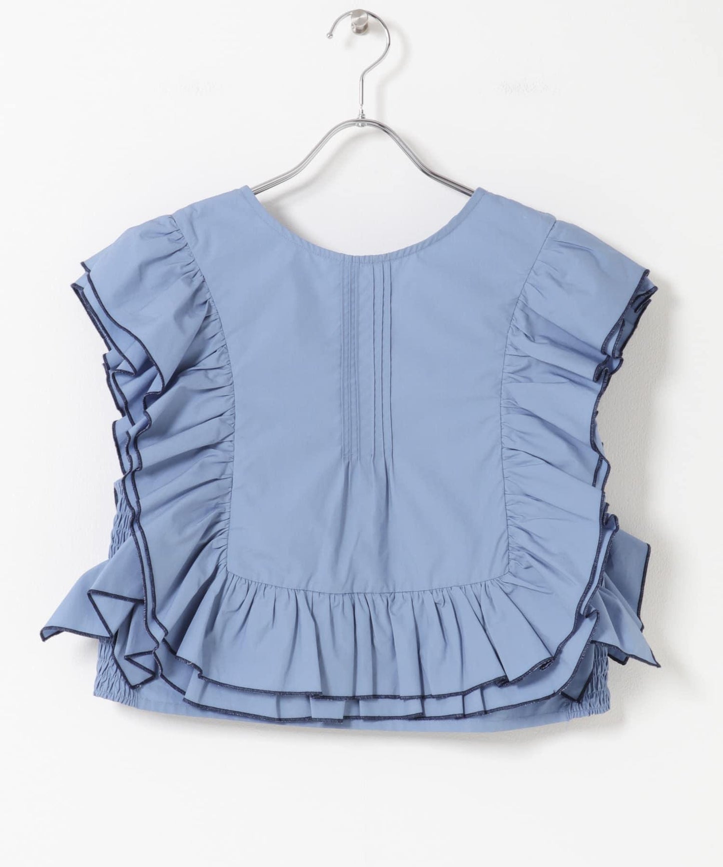 2WAY撞色荷葉邊襯衫