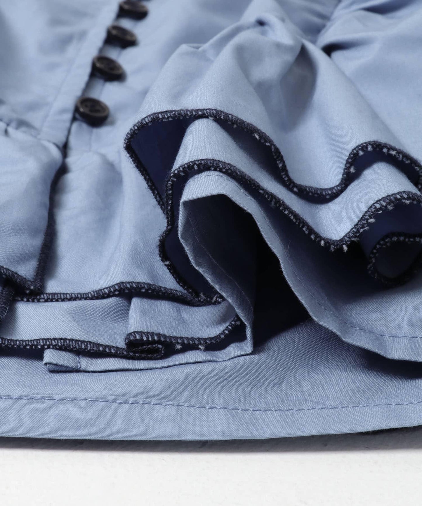 2WAY撞色荷葉邊襯衫