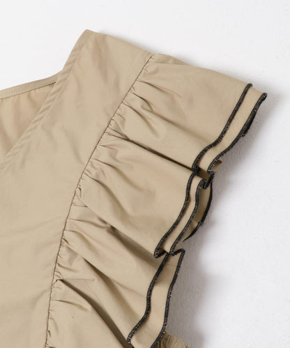 2WAY撞色荷葉邊襯衫