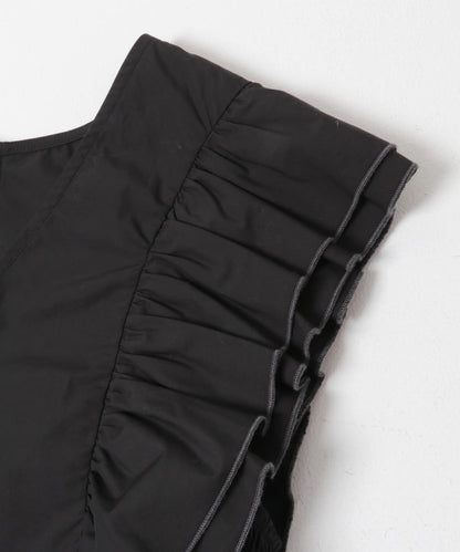 2WAY撞色荷葉邊襯衫