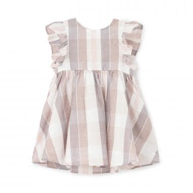 Link 格紋喇叭連衣裙