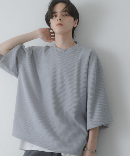 軟質寬鬆華夫格T恤