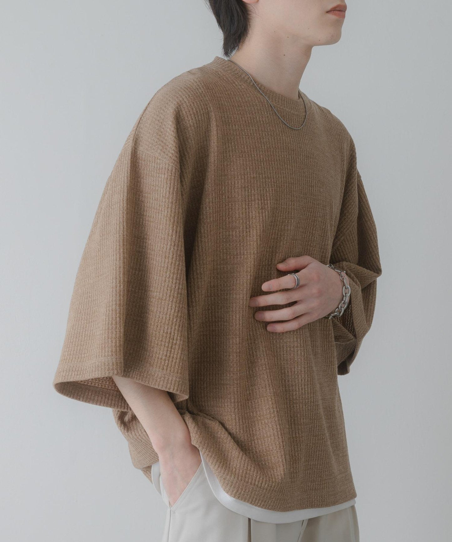 軟質寬鬆華夫格T恤