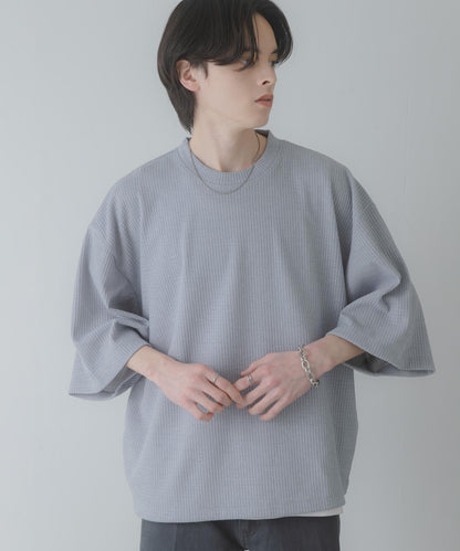 軟質寬鬆華夫格T恤