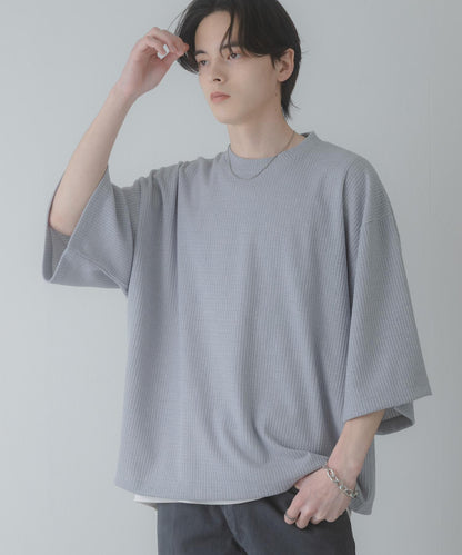 軟質寬鬆華夫格T恤