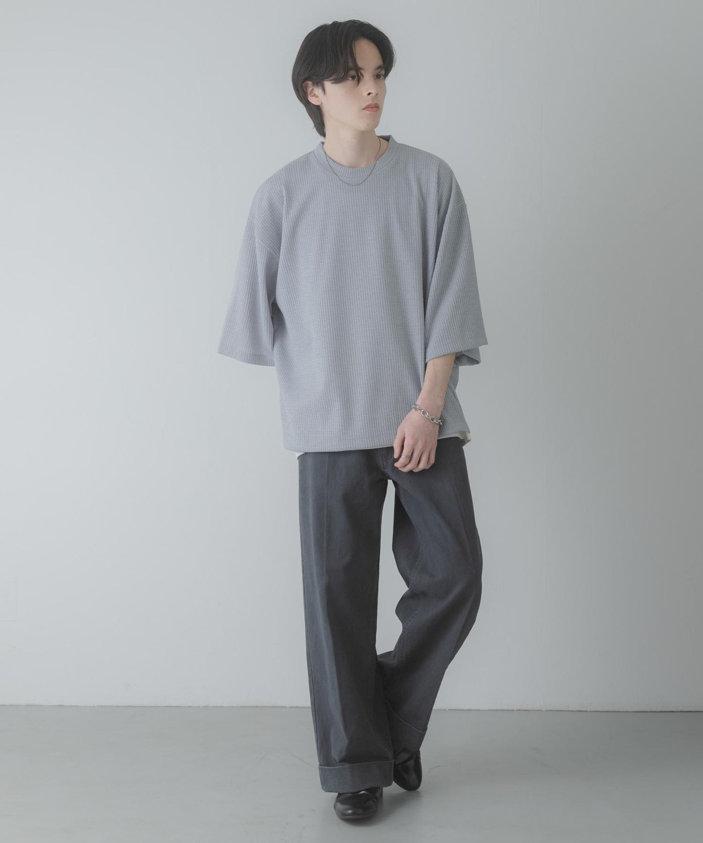 軟質寬鬆華夫格T恤