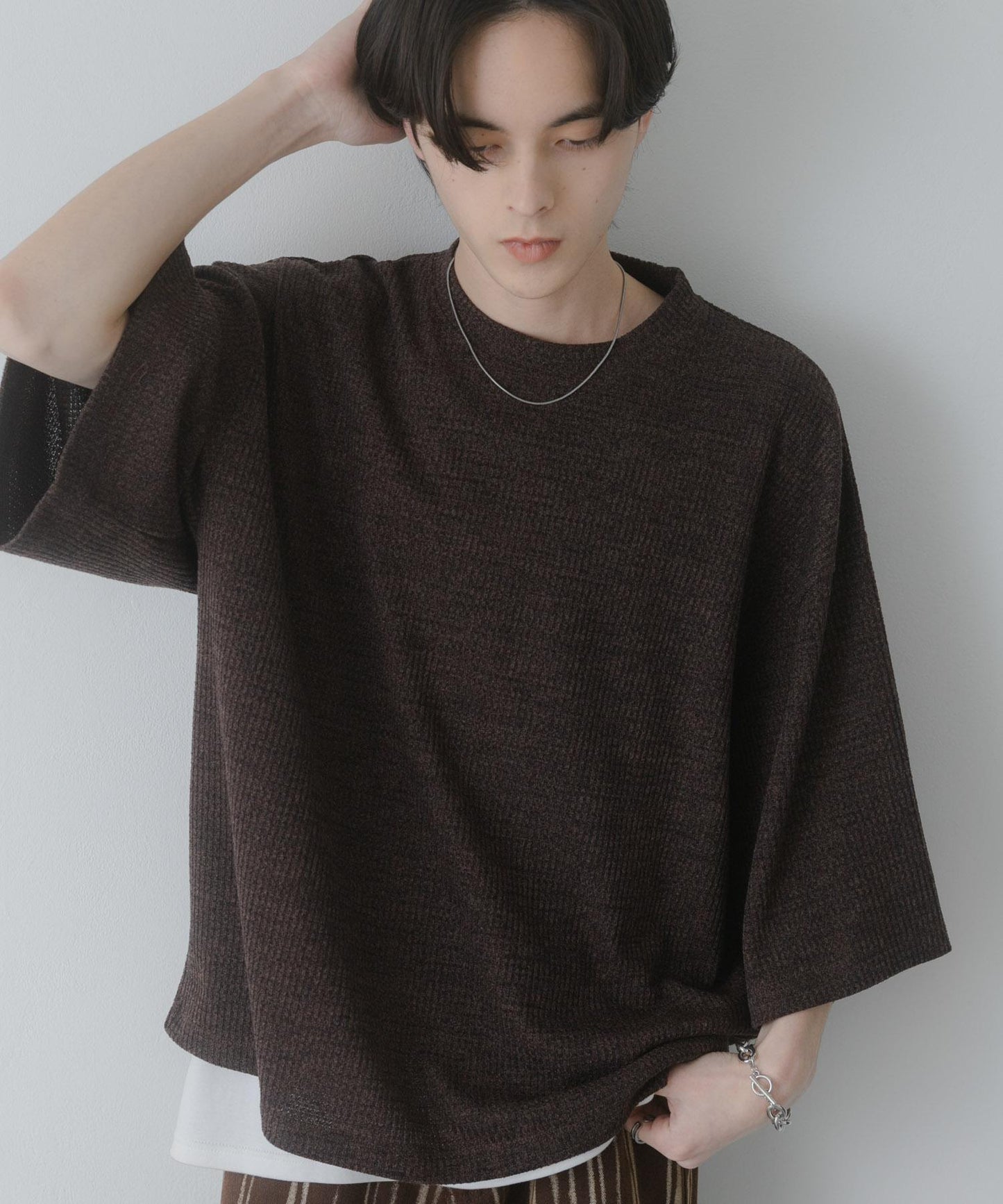 軟質寬鬆華夫格T恤