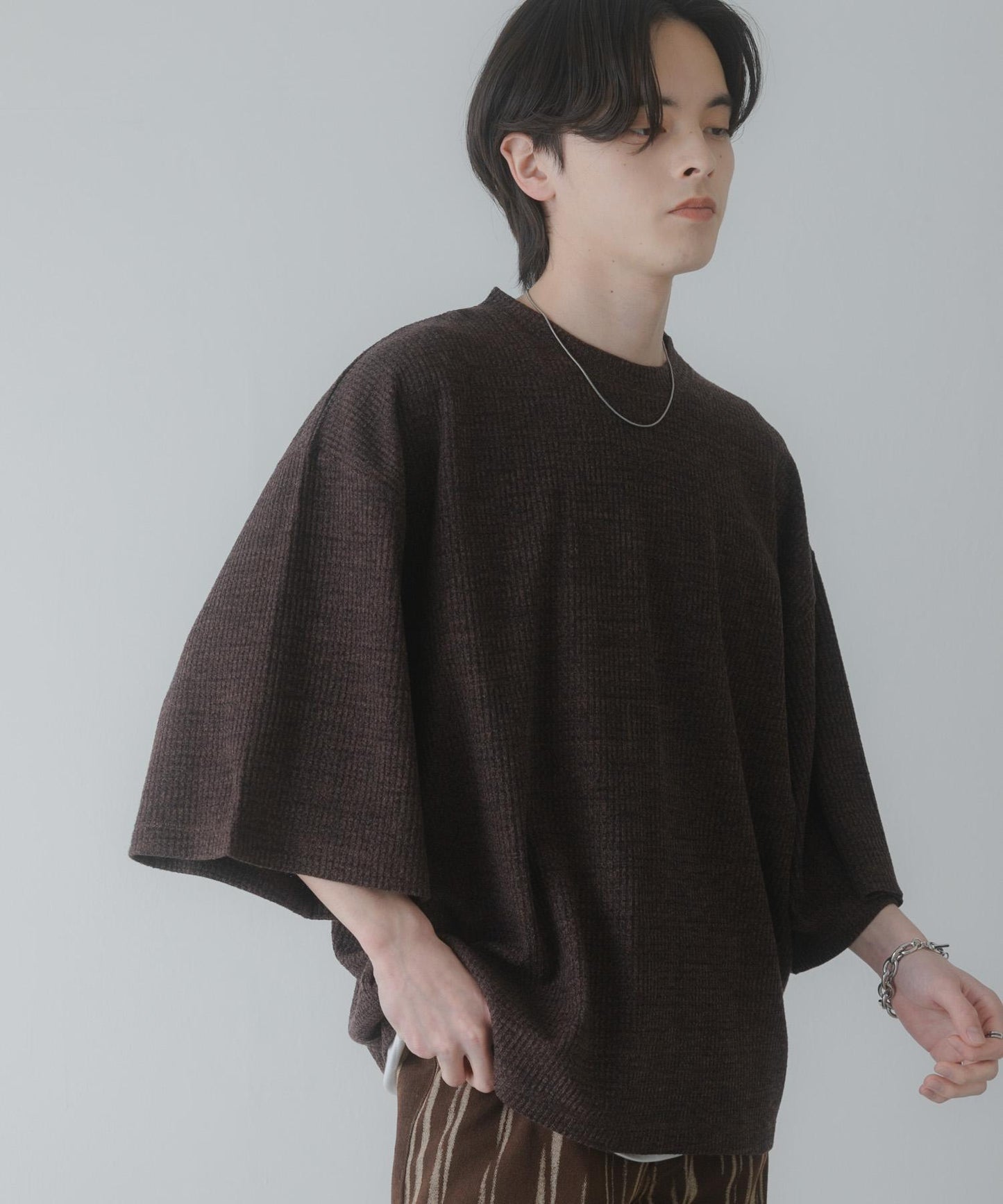 軟質寬鬆華夫格T恤