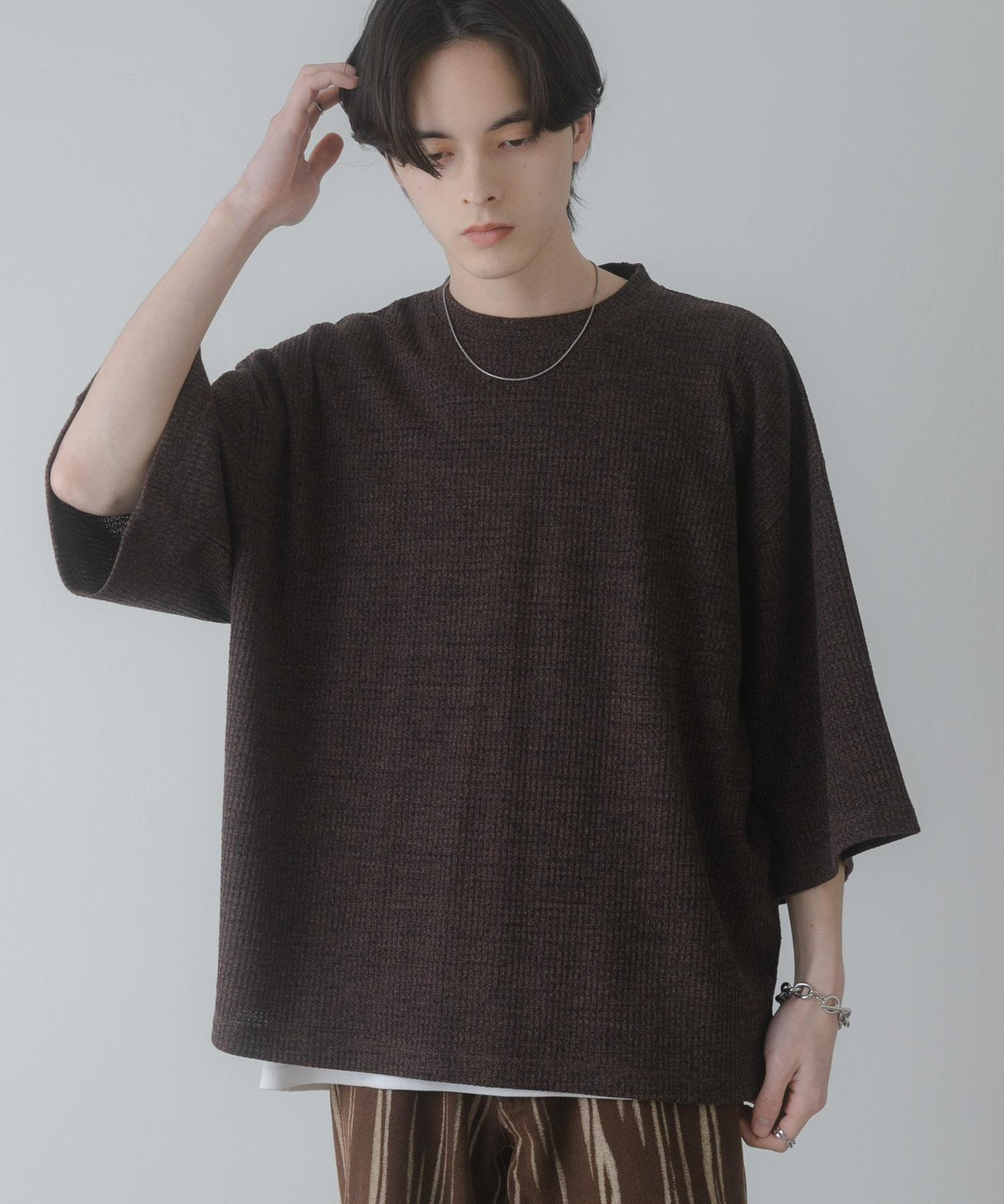 軟質寬鬆華夫格T恤