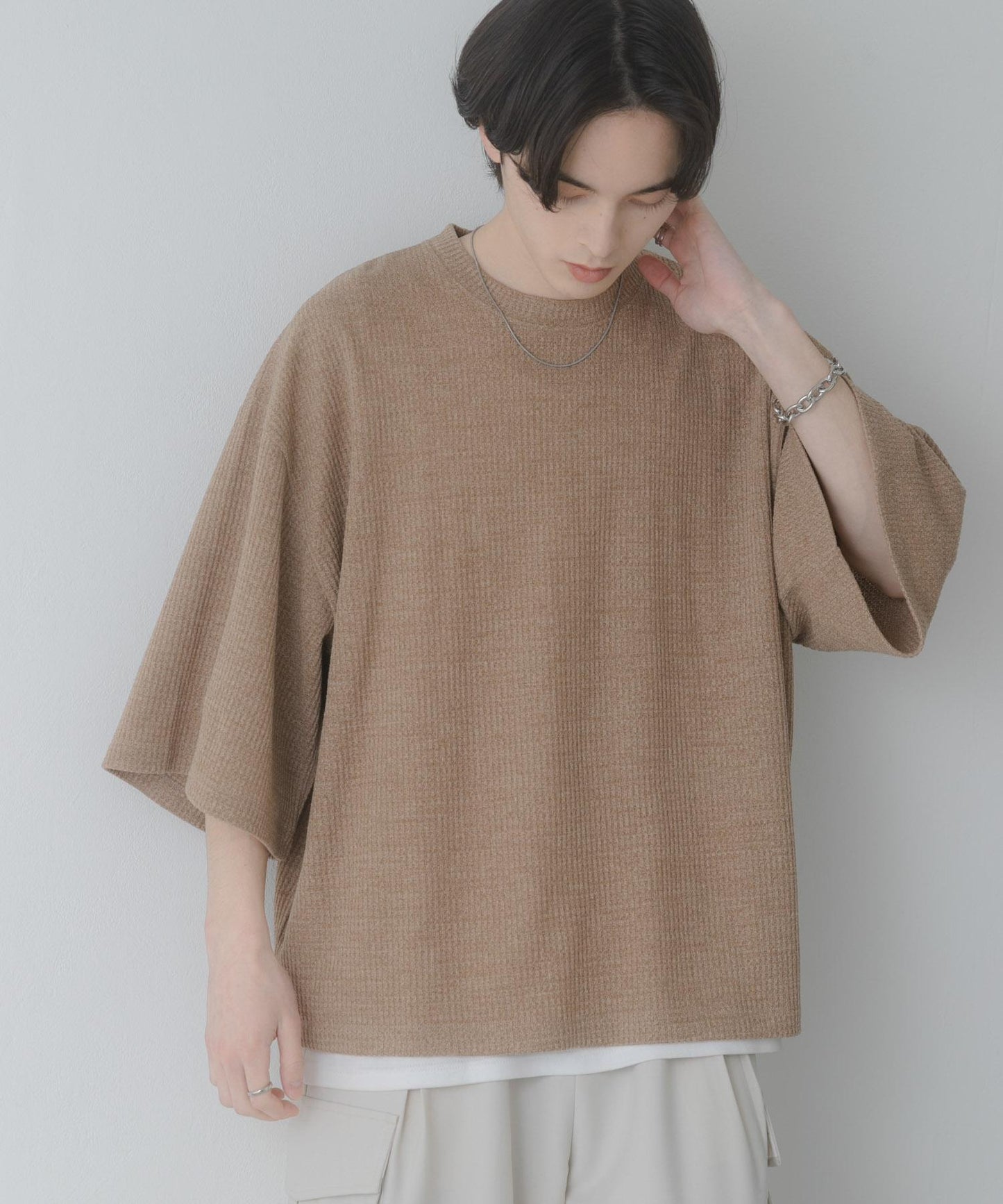 軟質寬鬆華夫格T恤