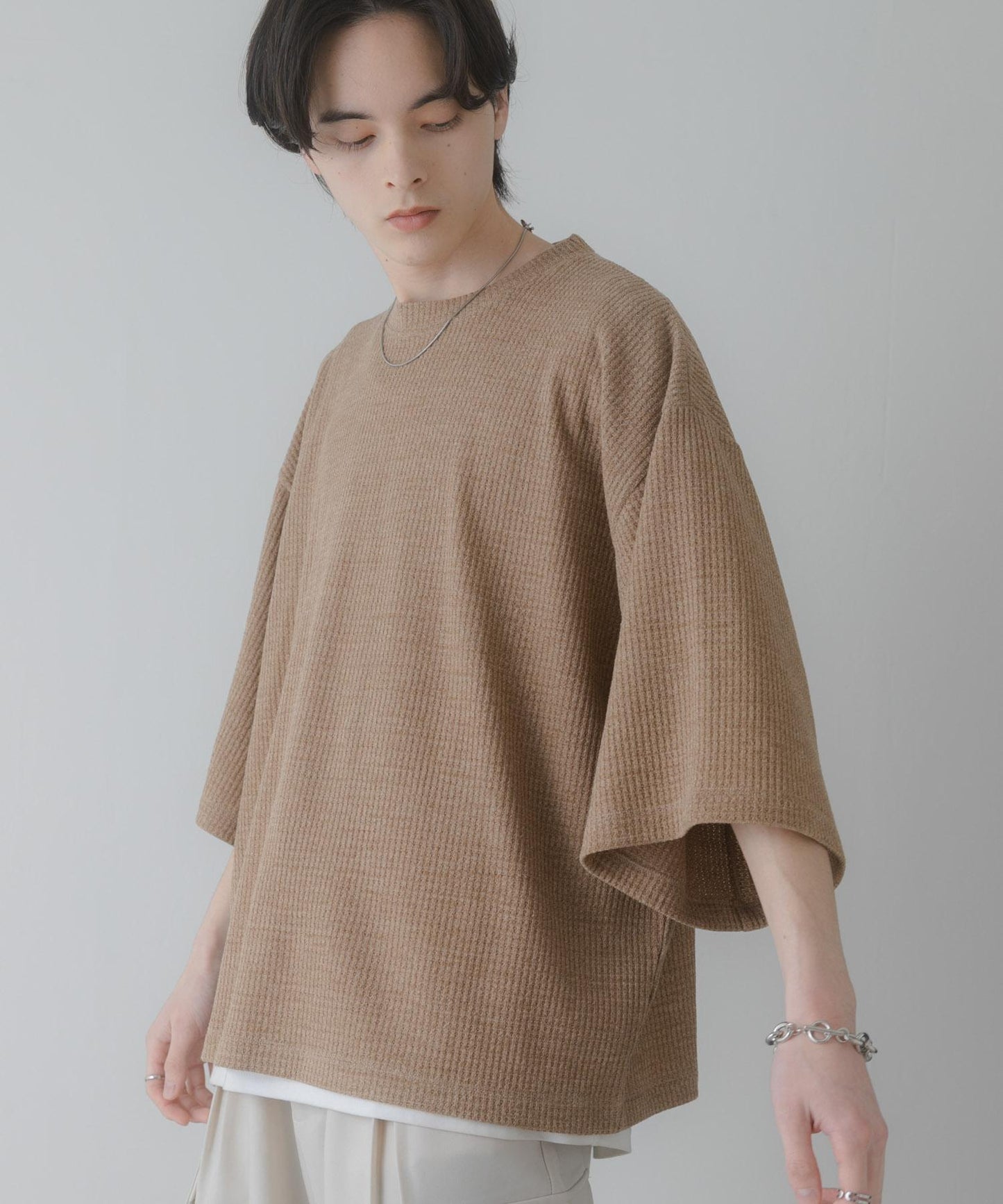 軟質寬鬆華夫格T恤