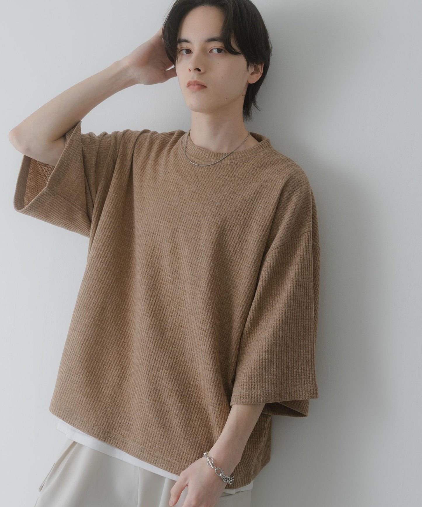 軟質寬鬆華夫格T恤