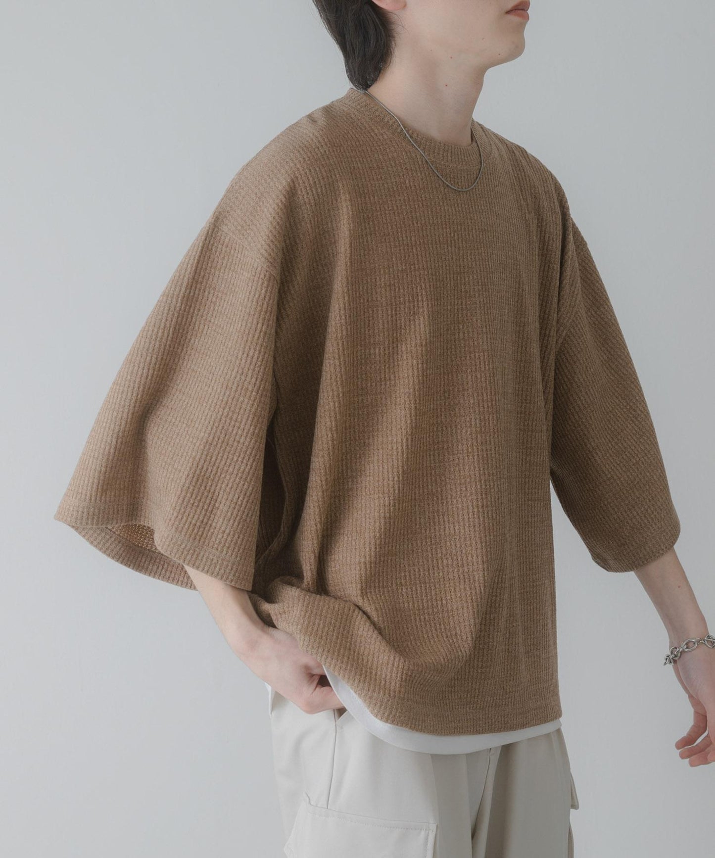 軟質寬鬆華夫格T恤