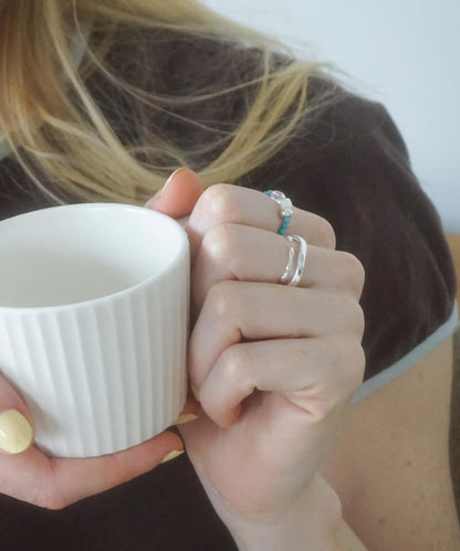 彩色珠三件套戒指