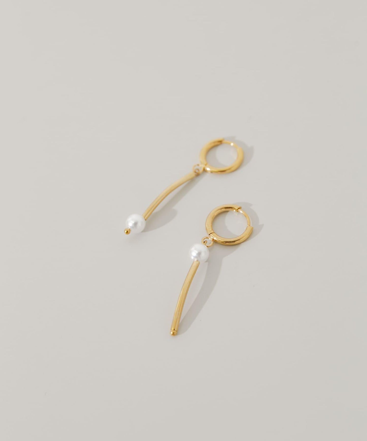 不鏽鋼不對稱珍珠耳釘