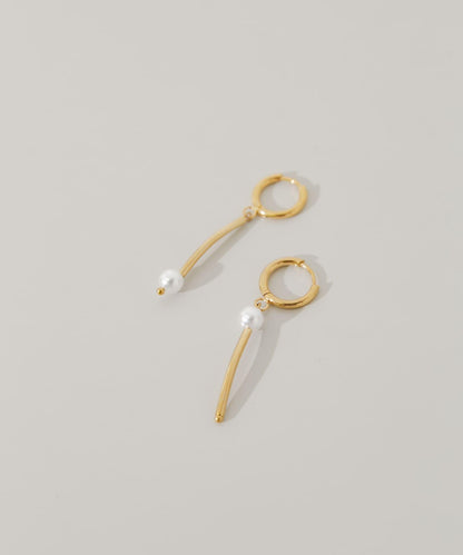 不鏽鋼不對稱珍珠耳釘