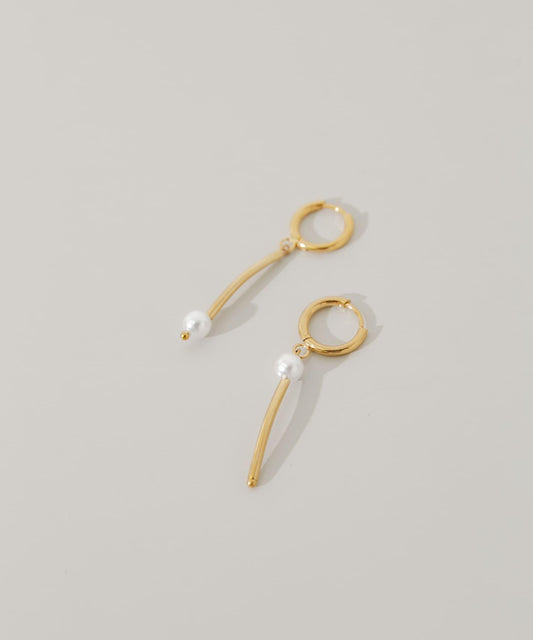 不鏽鋼不對稱珍珠耳釘