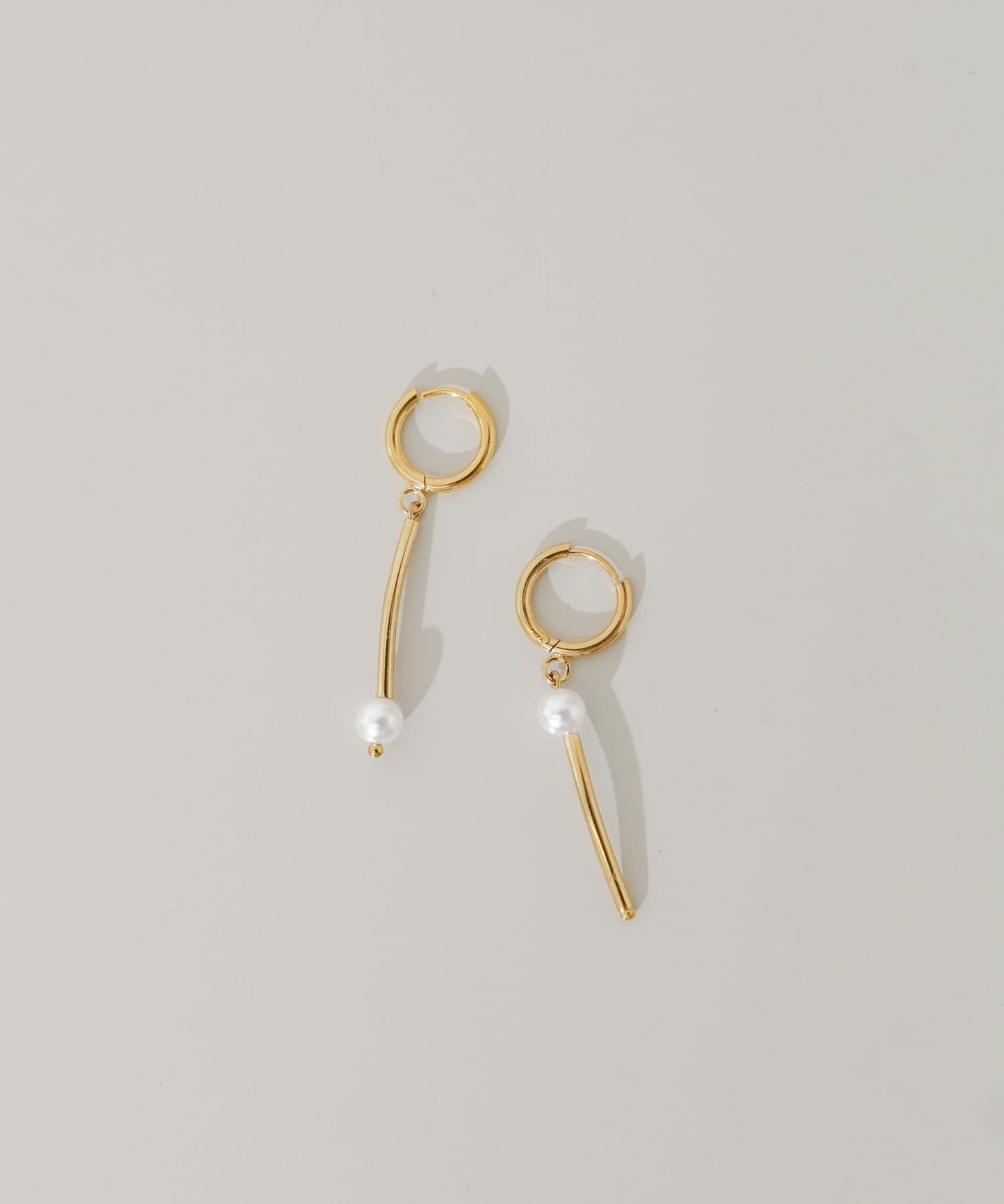 不鏽鋼不對稱珍珠耳釘