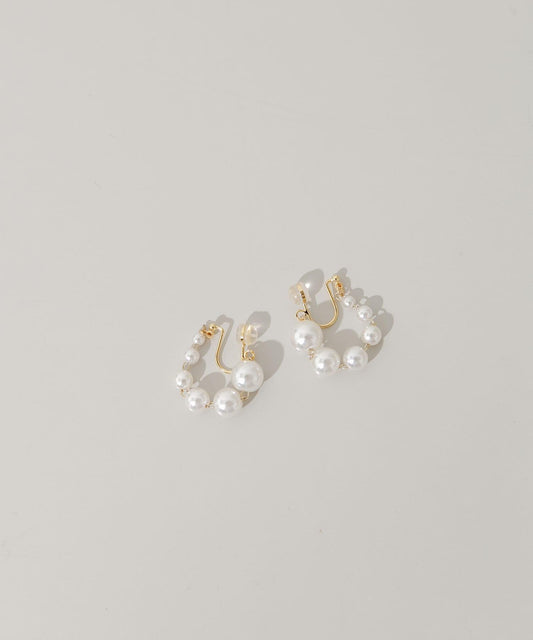 漸變珍珠 Omega夾式耳夾