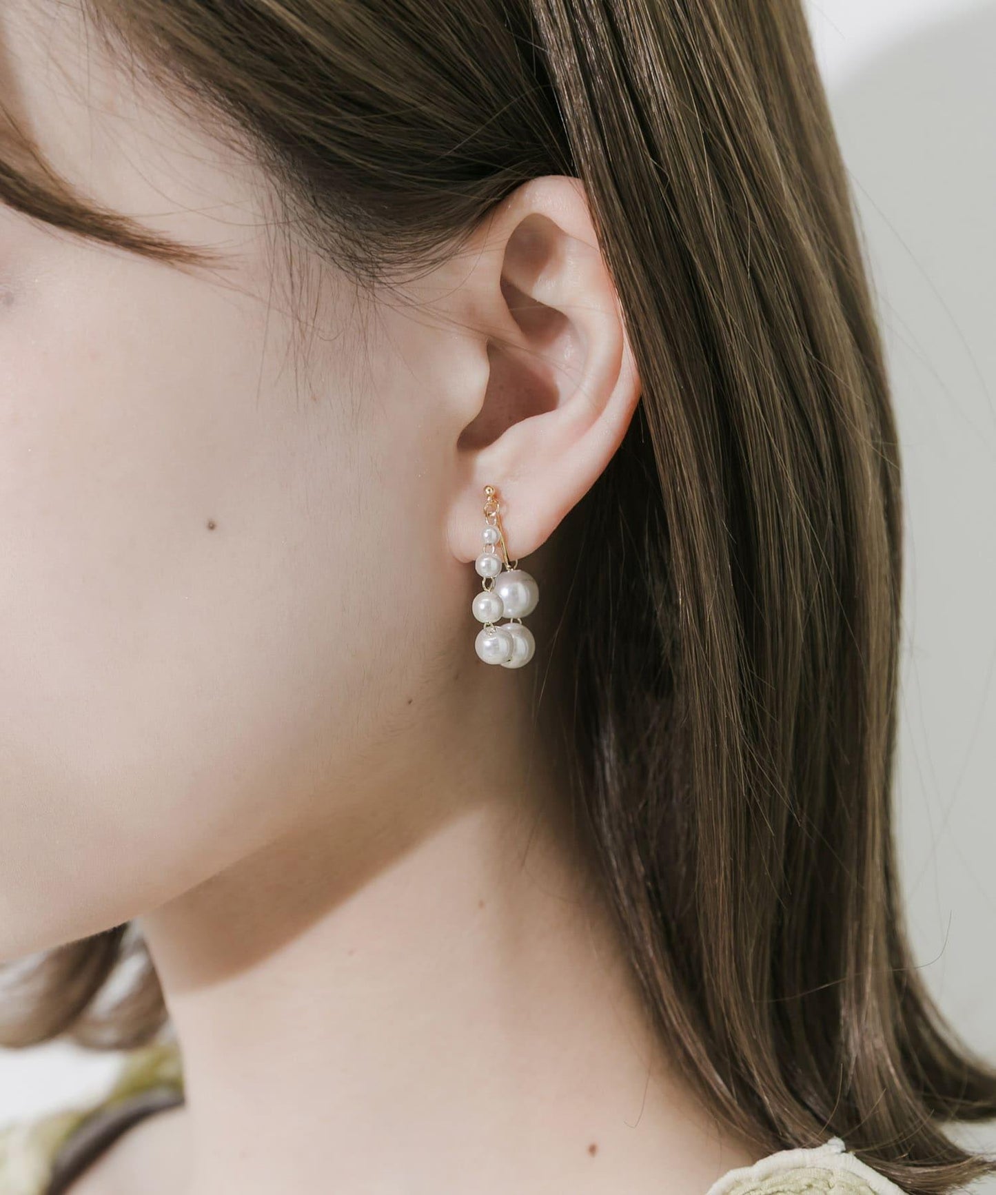 漸變珍珠 Omega夾式耳夾