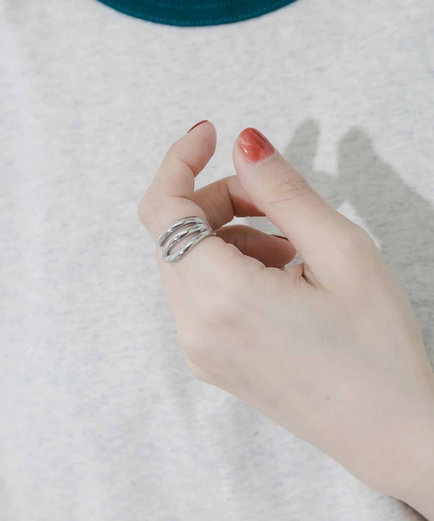 不鏽鋼十字線設計戒指