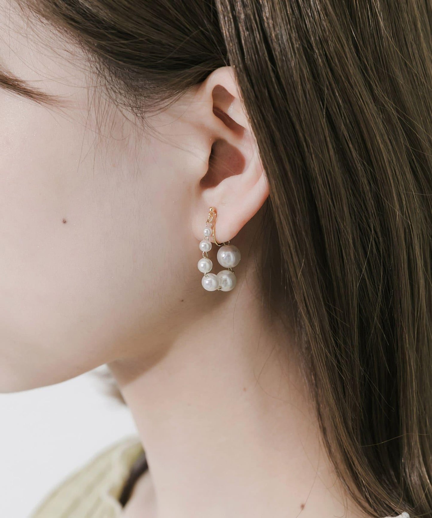 漸變珍珠 Omega夾式耳夾