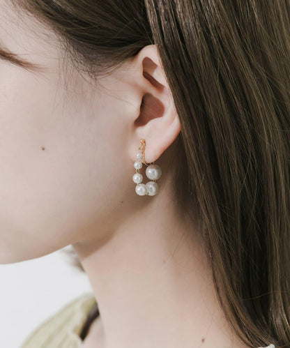 漸變珍珠 Omega夾式耳夾