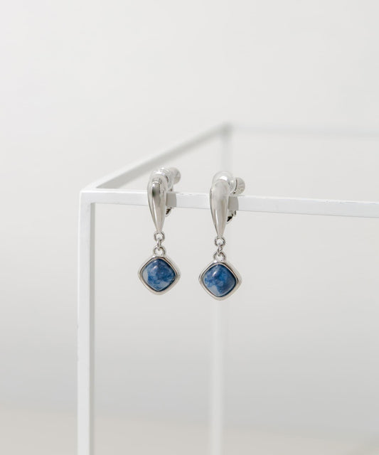 大理石紋方形搖擺耳夾