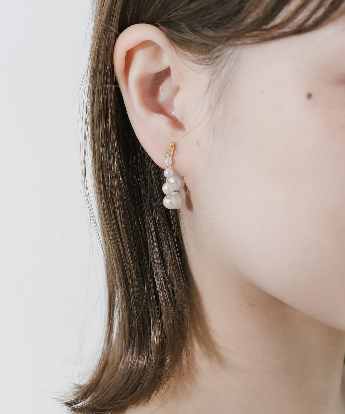 漸變珍珠 Omega夾式耳夾