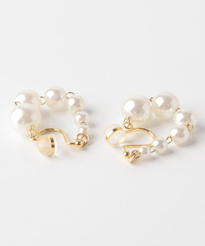 漸變珍珠 Omega夾式耳夾