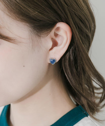 大理石紋愛心耳飾