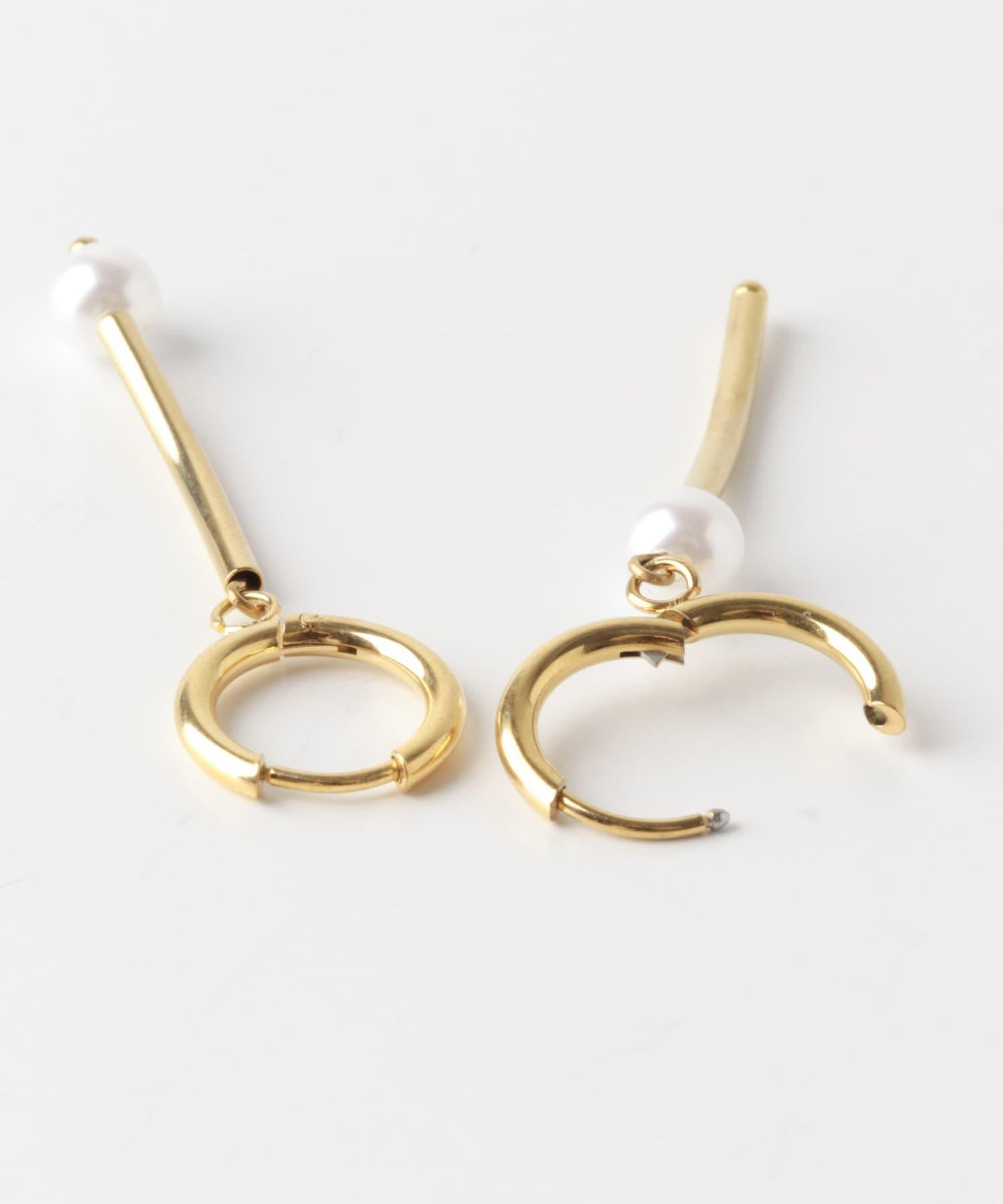 不鏽鋼不對稱珍珠耳釘