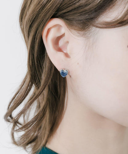 大理石紋愛心耳飾