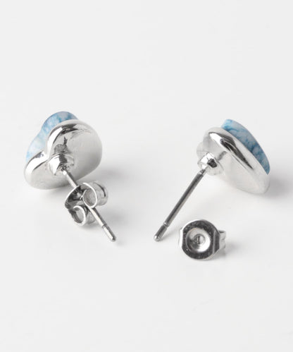 大理石紋愛心耳飾