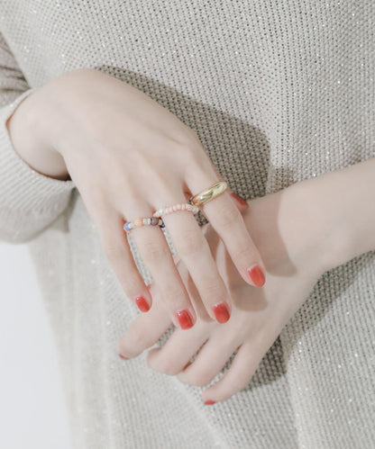 多彩珠飾三件套戒指