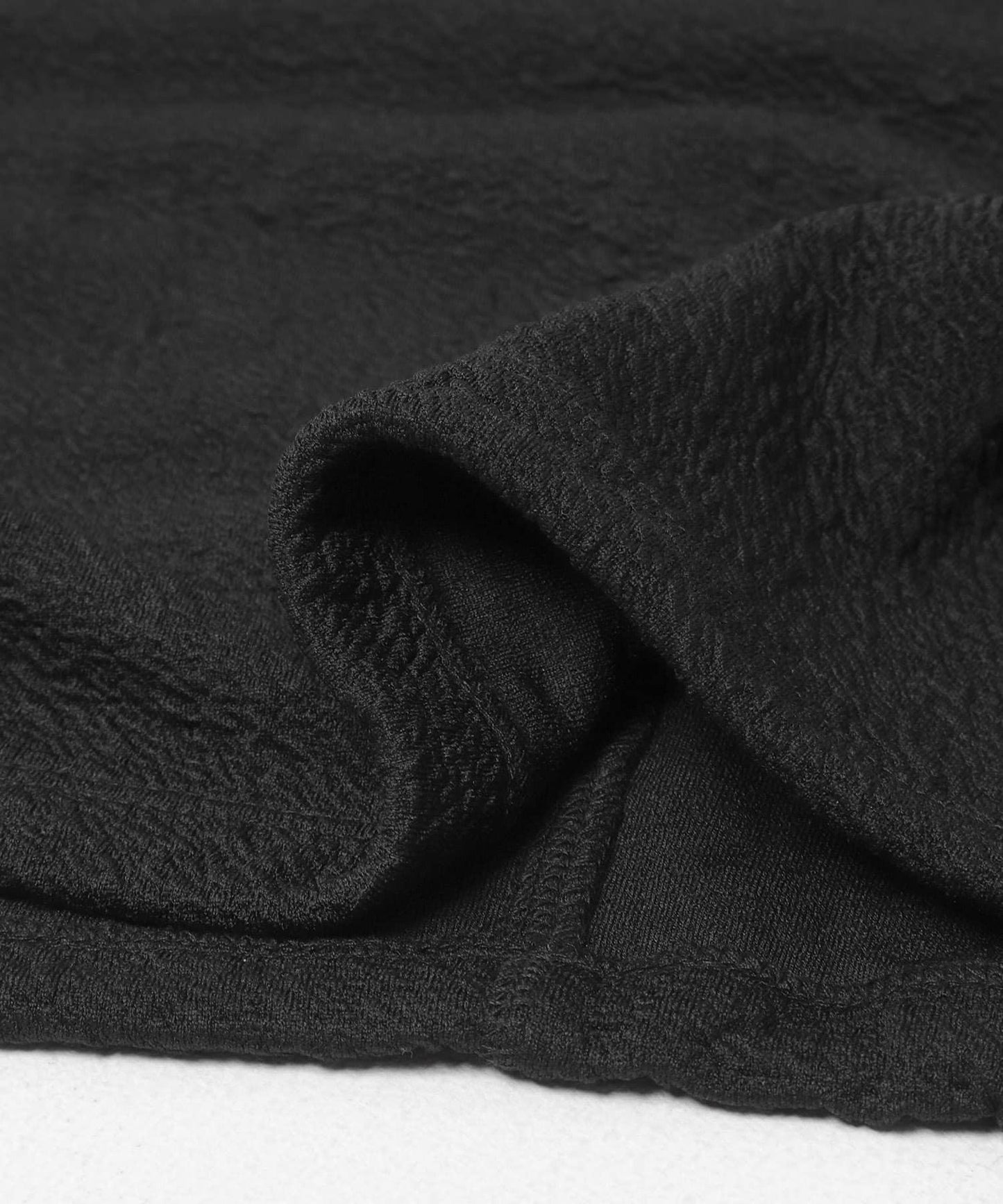 割絨提花抽繩五分袖套頭上衣