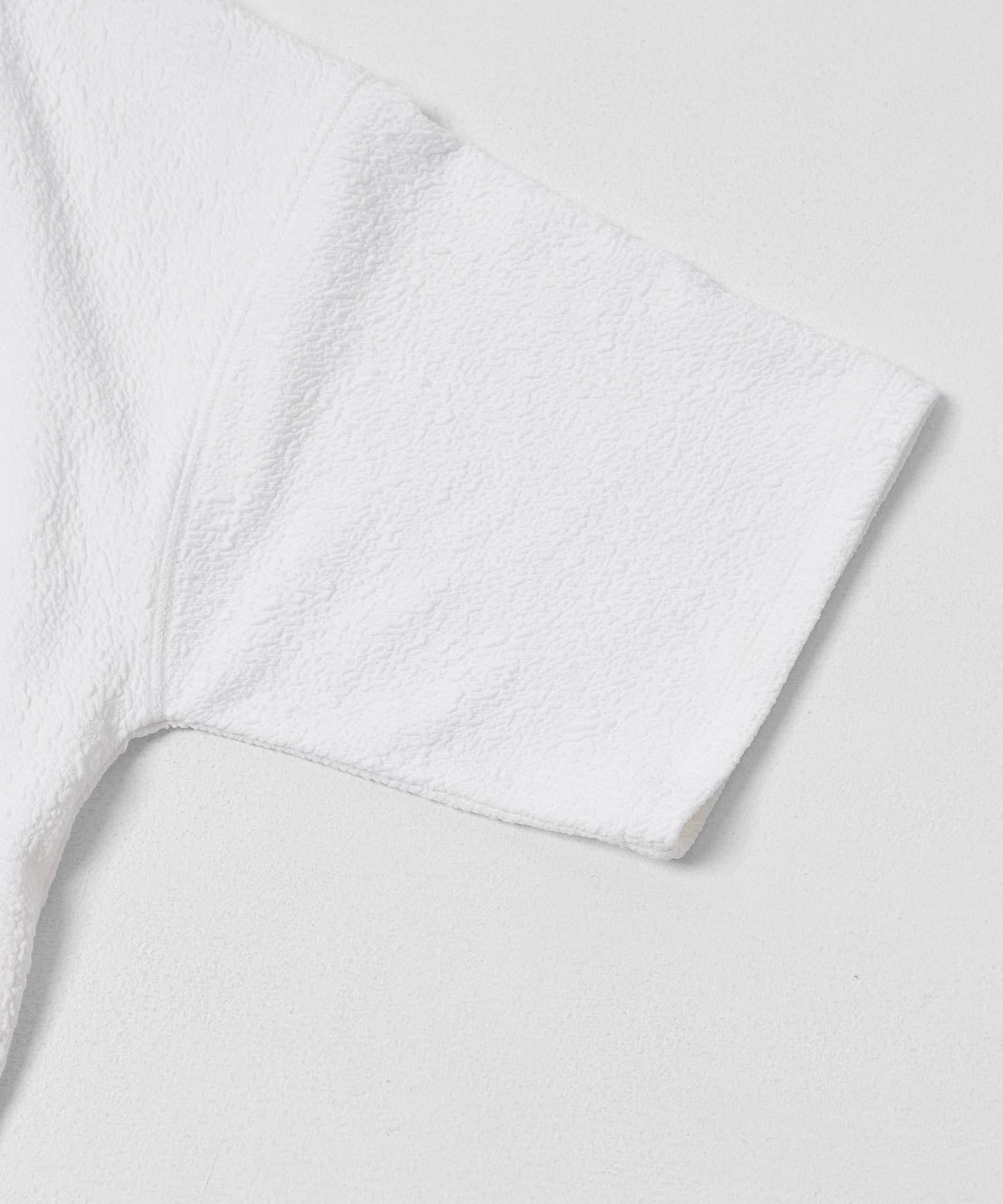 割絨提花抽繩五分袖套頭上衣