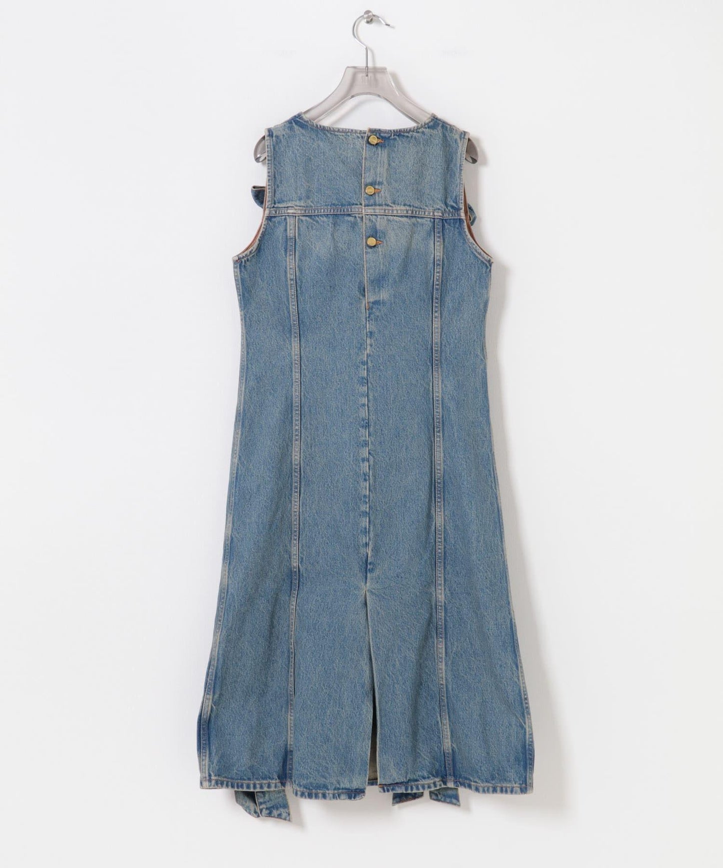 GANNI TINT RIGID DENIM BOW DRESS 硬挺牛仔蝴蝶結連衣裙