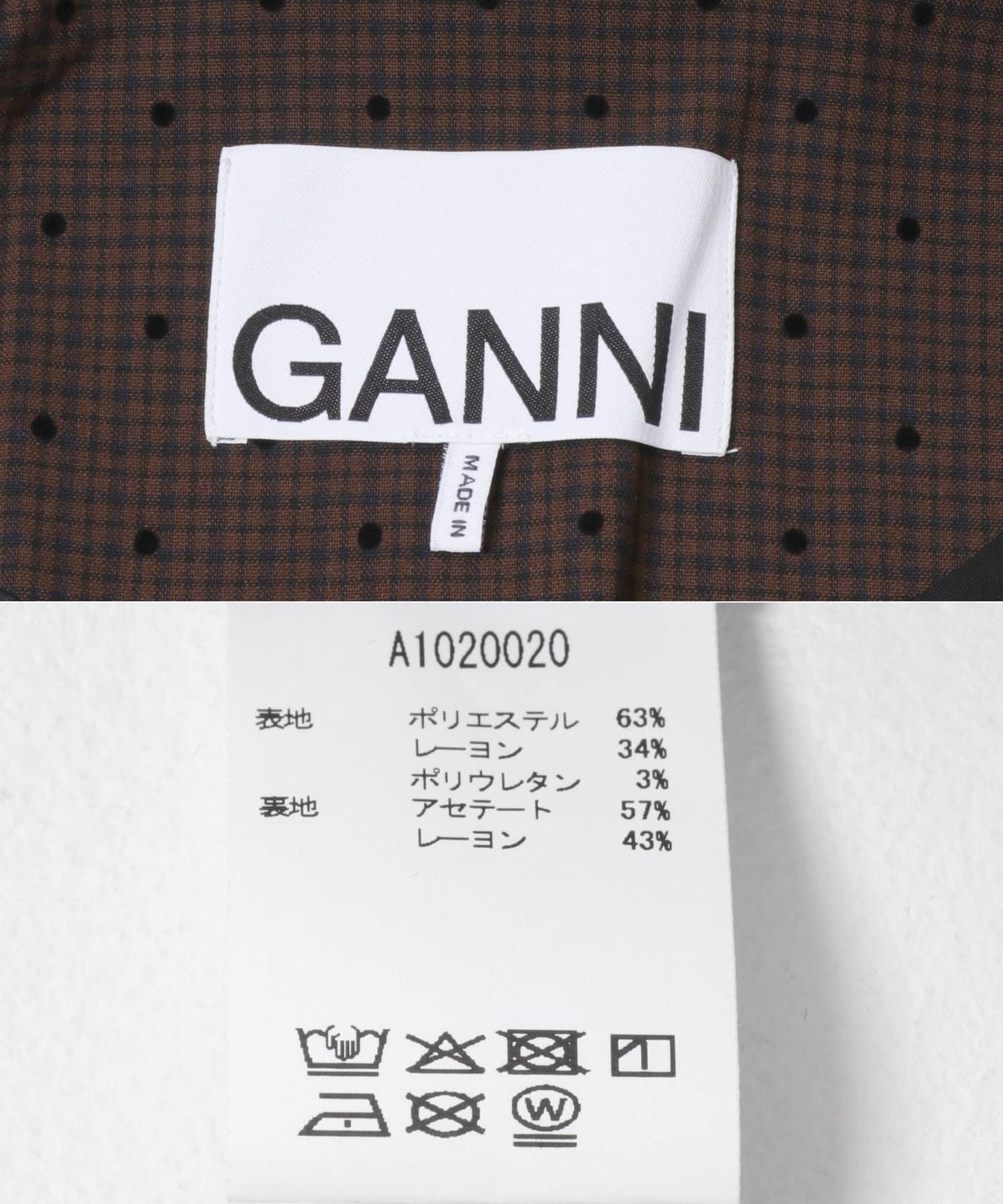 GANNI FLOCKCHECK SUITING BLAZER 西裝外套