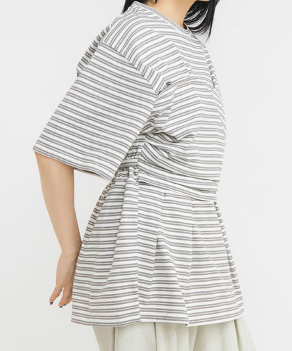 胸衣設計寬條紋 TEE 短袖T恤