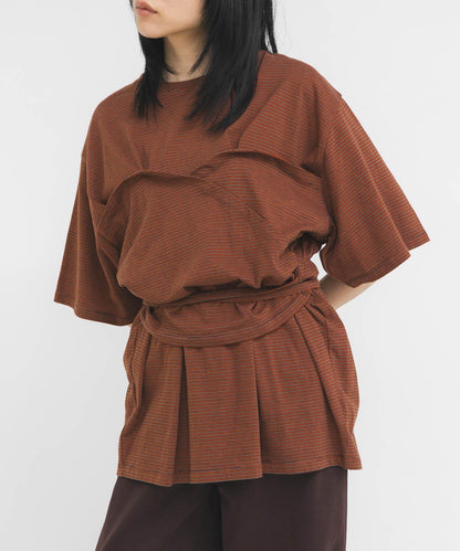 胸衣設計寬條紋 TEE 短袖T恤