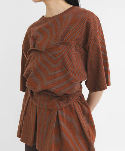 胸衣設計寬條紋 TEE 短袖T恤