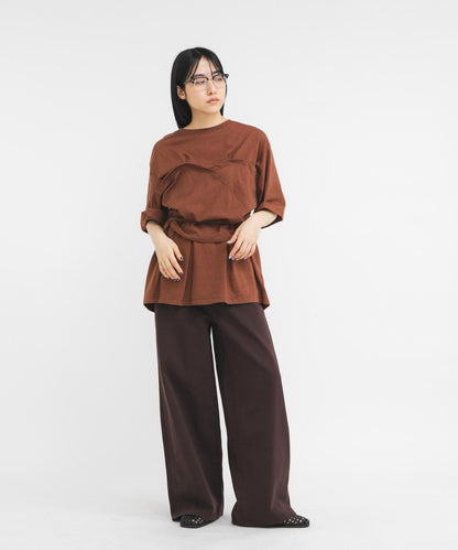 胸衣設計寬條紋 TEE 短袖T恤