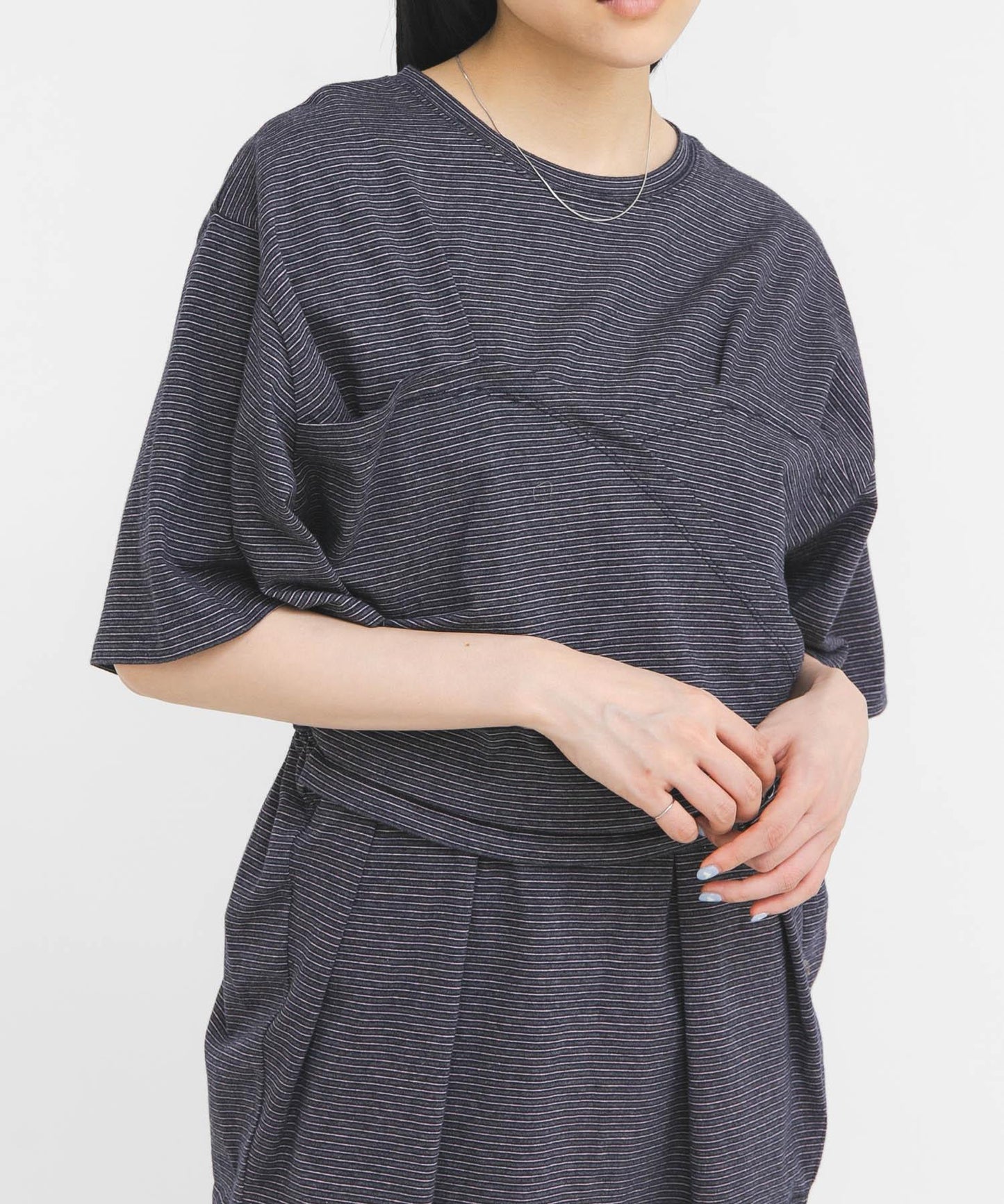 胸衣設計寬條紋 TEE 短袖T恤