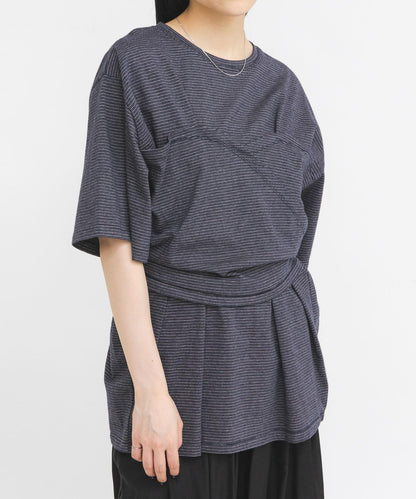 胸衣設計寬條紋 TEE 短袖T恤