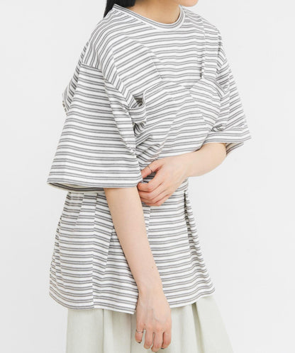 胸衣設計寬條紋 TEE 短袖T恤